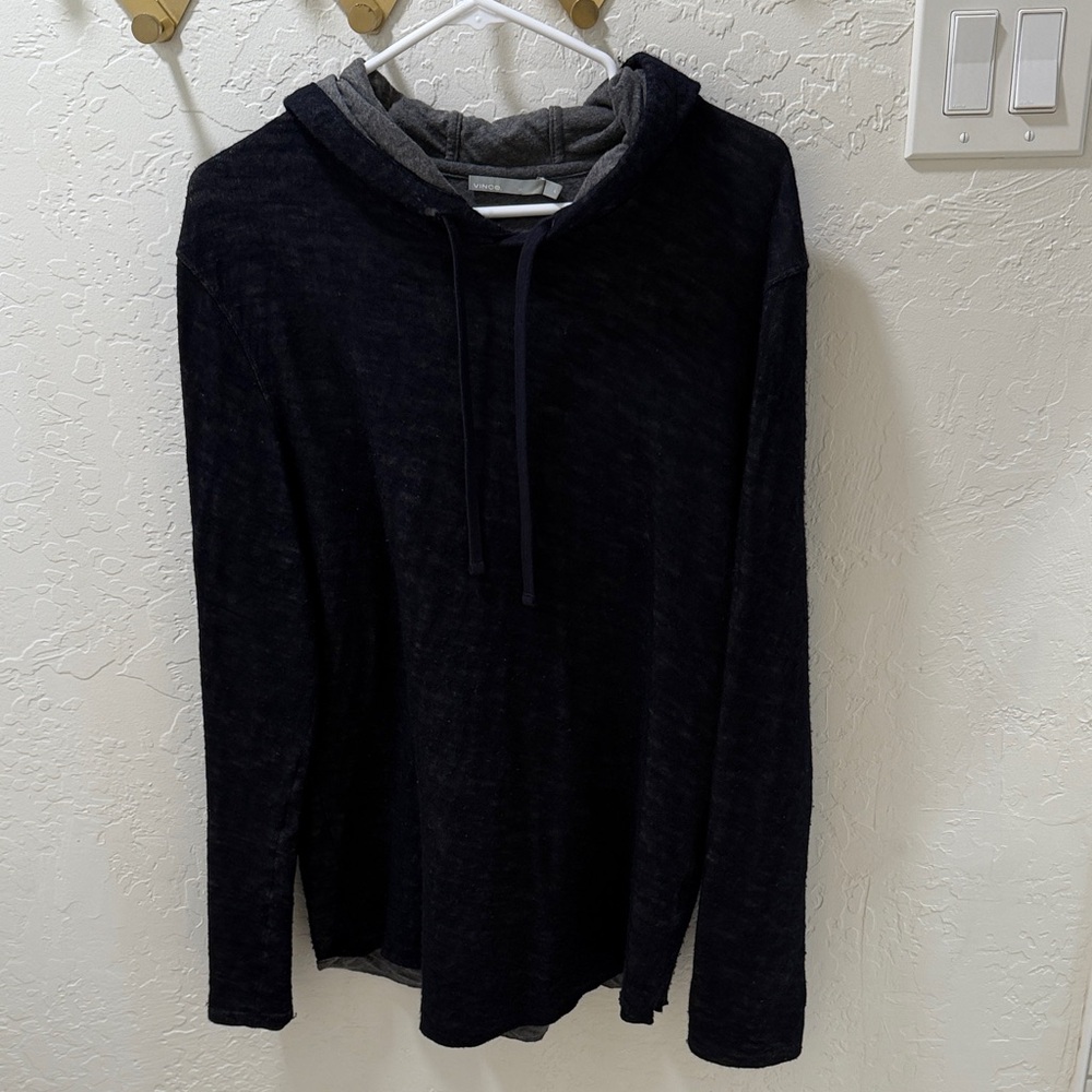 Vince Navy and Gray Hoodie Shirt